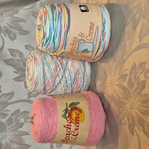 Peaches & Creme x3 Cones▪︎Worsted Cotton Yarn▪︎14oz/1 lb▪︎706Yds/787yds